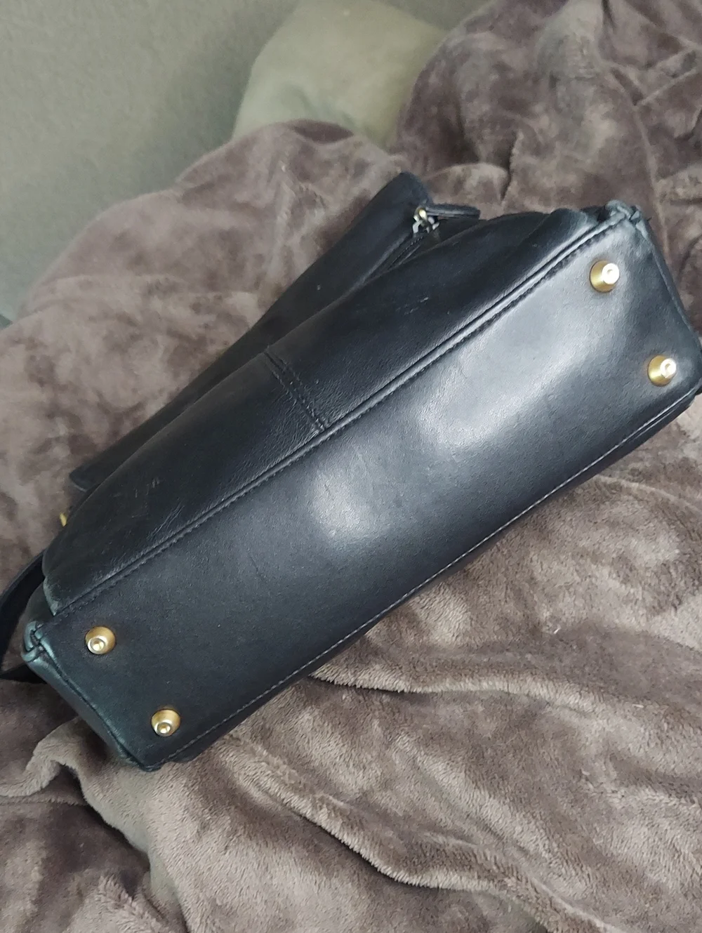 Etienne Aigner Classic Black Leather Shoulder Bag